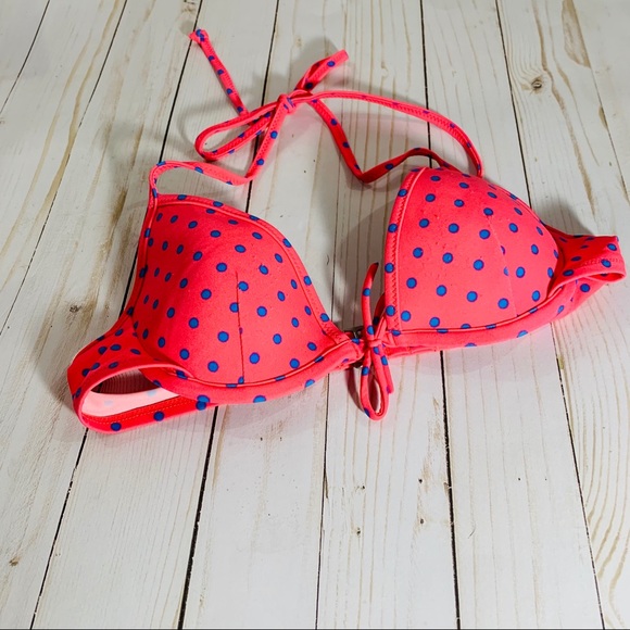 Victoria's Secret Other - Victoria’s Secret Pink Blue Polka Dot Bikini Top